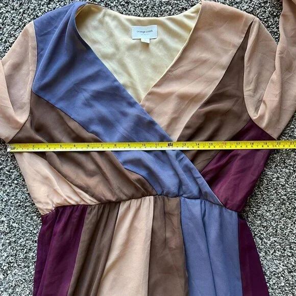 Boho Brown Purple Maxi Dress Orange Creek Womens 14 Cottagecore Woodsy Artsy - Picture 4 of 8